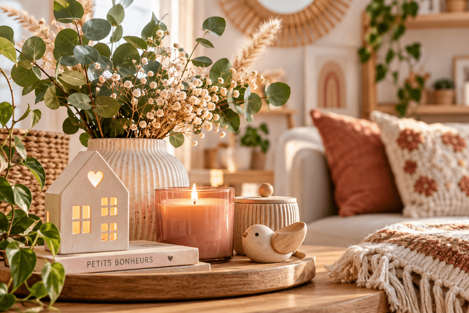 Univers chaleureux de décoration intérieure et maison